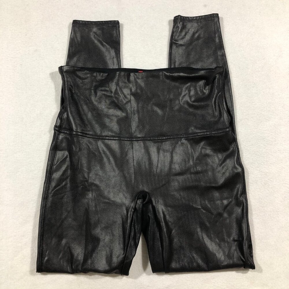 SPANX Leggings Womens XL Black Faux Leather Leggings
